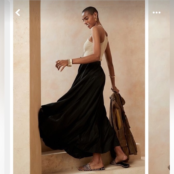 NWT BANANA REPUBLIC NOCTURNE SILK MAXI SKIRT - Picture 5 of 8